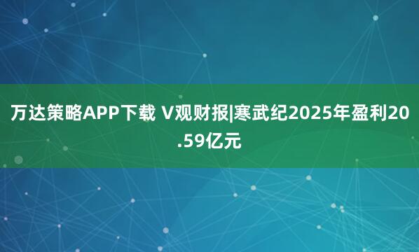万达策略APP下载 V观财报|寒武纪2025年盈利20.59亿元